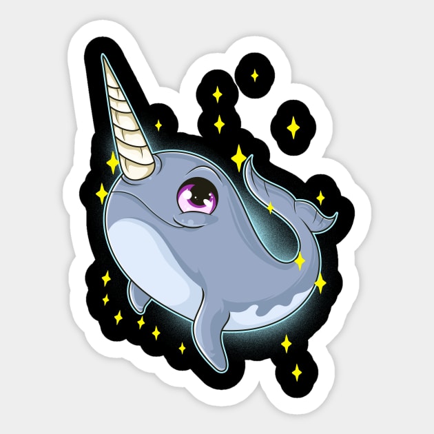 Cute & Funny Narwhal Unicorn Of The Sea Sticker by theperfectpresents